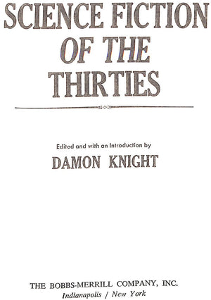 "Science Fiction of the 30's" 1975 KNIGHT, Damon