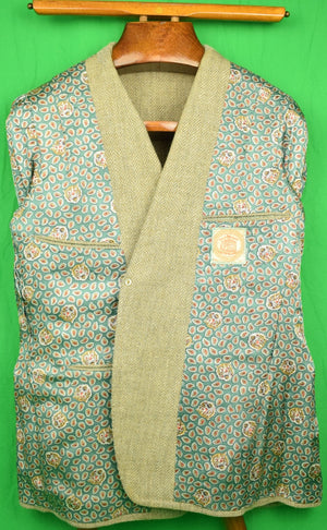 "J. Press Silk/ Wool Herringbone c1974 Sport Jacket w/ Paisley/ Tiger Head Lining" Sz: 42R (SOLD)