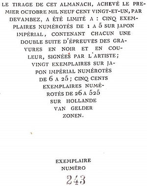 "Almanach du Masque D'or"