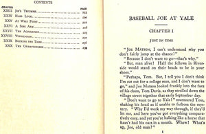 "Baseball Joe At Yale" 1913 CHADWICK, Lester