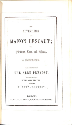 "The Adventures of Manon Lescaut; or, Pleasure, Love, and Misery." PREVOST, Abbe