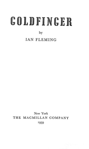 "Goldfinger" 1960 FLEMING, Ian