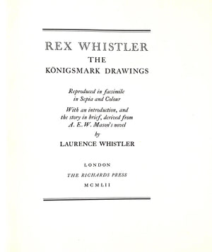 "The Konigsmark Drawings" 1952 WHISTLER, Laurence