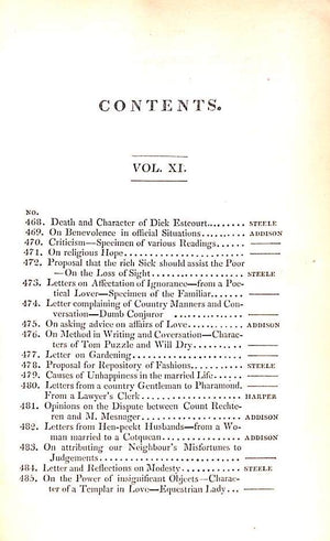 "The British Essayists: With Prefaces On Historical And Biographical Vol. XI" 1823 CHALMERS, A.