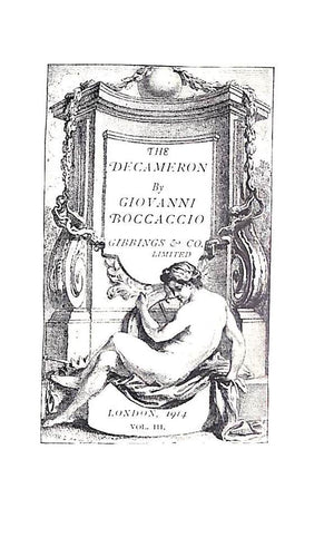 "The Decameron Vol. I-IV" 1914 BOCCACCIO, Giovanni