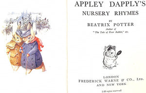 "Appley Dapply's Nursery Rhymes" 1917 POTTER, Beatrix