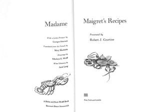 "Madame Maigret's Recipes" 1975 COURTINE, Robert J.