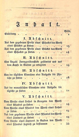 "Klabers Kopfrechne" 1822 KLABER, Berg