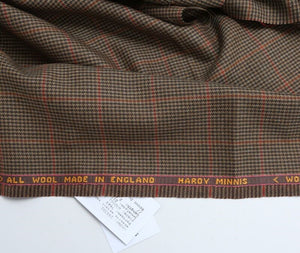"Hardy Minnis Huddersfield Worsted Brown Alsport Houndstooth Fabric" (NWT)