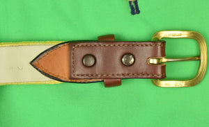 Hand-Needlepoint Yellow Belt w/ Golf Flagsticks 1-9
