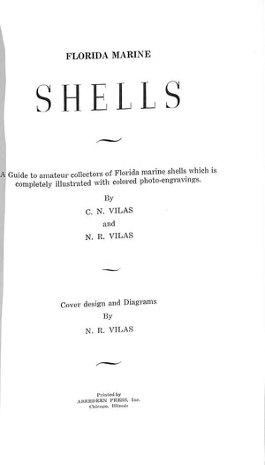 "Florida Marine Shells" 1945 VILAS, C.N. and N.R.