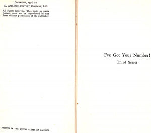 "I've Got Your Number! A Book Of Self-Analysis" 1936 WEBSTER, Doris and HOPKINS, Mary Alden