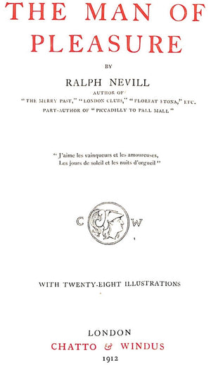 "The Man Of Pleasure" 1912 NEVILL, Ralph