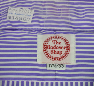 The Andover Shop Purple/ White Stripe Straight Collar 17.5-33 (New/ Old Deadstock!) (SOLD)