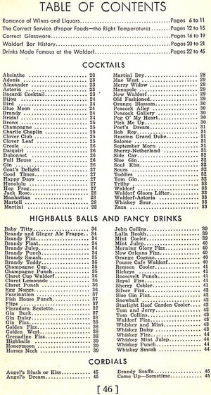 "100 Famous Cocktails" Oscar Of The Waldorf 1934 (SOLD)