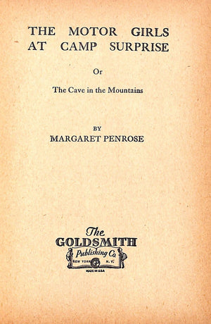"The Motor Girls At Camp Surprise" 1916 PENROSE, Margaret