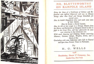 "Mr. Blettsworthy on Rampole Island" 1928 WELLS, H.G.