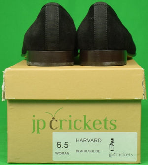 "JP Crickets x Harvard Black Suede Women's Slippers" Sz: 6.5" (New In Box!)