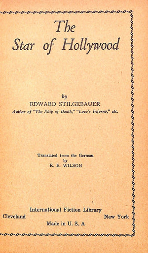 "The Star Of Hollywood" 1929 STILGEBAUER, Edward