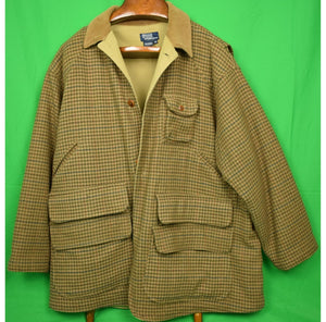 "Polo Ralph Lauren Olive Houndstooth Norfolk Field Coat w/ Corduroy Collar" Sz XL (SOLD)