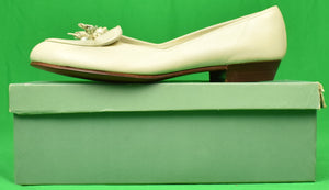 Abercrombie & Fitch Women's Calf Bone Tassel Flats Sz: 9.5AA (New In A&F Box!)