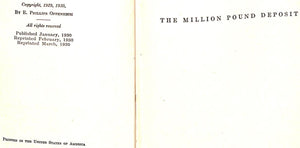 "The £1,000,000 Deposit" E. Phillips Oppenheim
