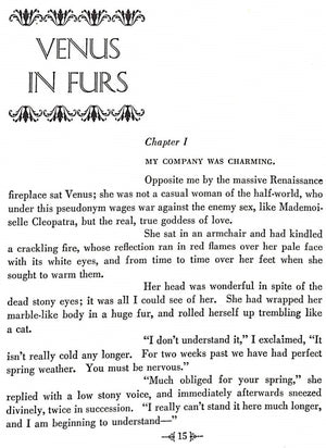 "Venus In Furs" 1947 VON SACHER-MASOCH VON LEMBERG, Leopold (SOLD)