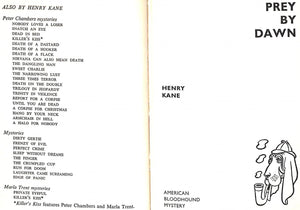 "Prey By Dawn" KANE, Henry
