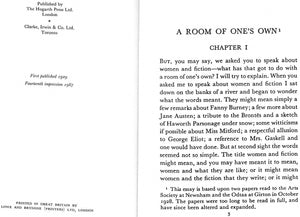 "A Room Of One's Own" 1967 WOOLF, Virginia (SOLD)