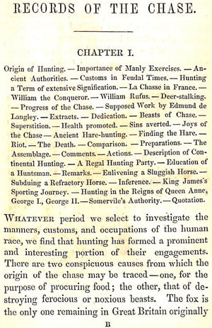 "Records Of The Chase, And Memoirs Of Celebrated Sportsmen" 1854 CECIL