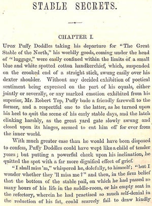 "Stable Secrets; Or, Puffy Doddles His Sayings & Sympathies" 1863 MILLS, John