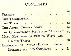 "Witty Stories and Toasts for All Occasions and How To Tell Them" 1914 FOWLER, N.C.
