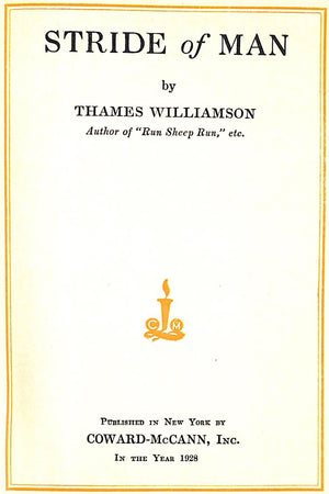 "Stride Of Man" 1928 WILLIAMSON, Thames (INSCRIBED) (SOLD)