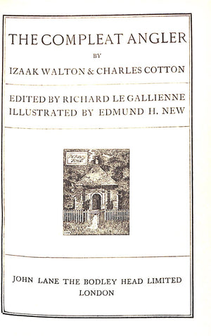 "The Compleat Angler" 1926 WALTON, Izaak & COTTON, Charles