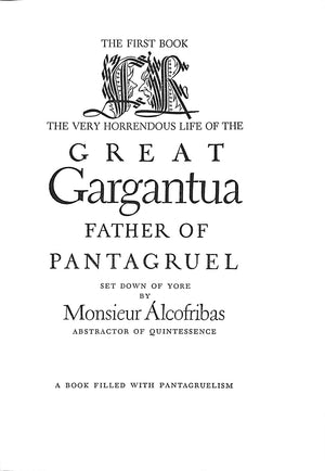 "Gargantua & Pantagruel Books I-V" 1936 RABELAIS, Francois