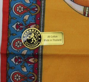 "Jim Thompson 'Thai Elephant' Cotton Pocket Sq"