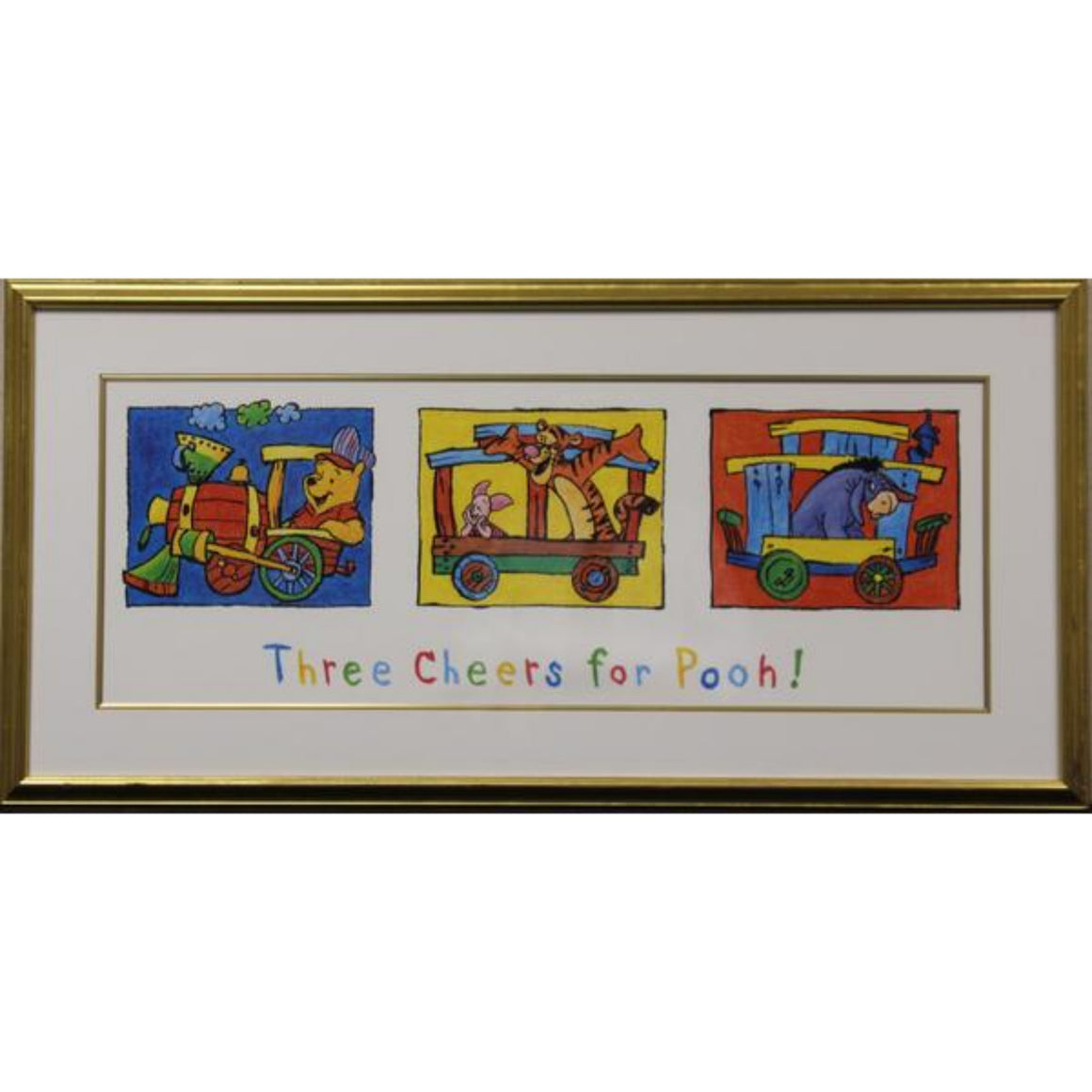 Three Cheers for Pooh! Gilt Framed Colour Print