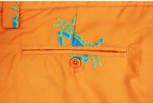 Liquid Flow Orange Crab Print Shorts/Trunks Sz: 40"W
