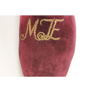Sulka of London 'MTE' Burgundy Velvet Slippers Sz: 11