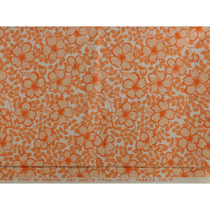 Lilly Pulitzer Vintage Orange Floral Key West Hand Print Fabric