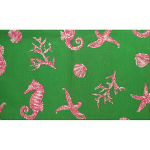 Lilly Pulitzer Vintage Pink Seashell, Seahorse & Coral Print Fabric