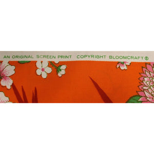 Vintage Bloomcraft Fabric w/ Orange Floral Print Pattern