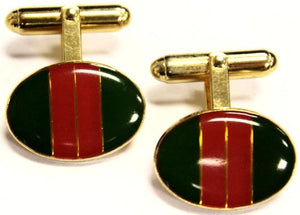 Green & Red Regimental Stripe Cufflinks