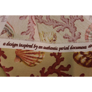 Vintage Williamsburg Fabric w/ Seashell & Coral Pattern