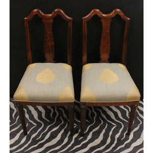 Pair of Mahogany Side Chairs with Upholstered Seat Cushions