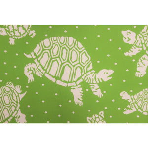 Green Table Cover w/ White Turtle & Polka Dot Pattern