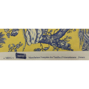 Mustard Yellow and Bleu de France Colour Vintage Chinoiserie Fabric