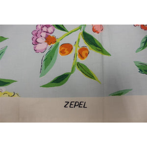 Porcelain Blue Vintage Chintz Fabric w/ Floral and Leaflet Pattern II