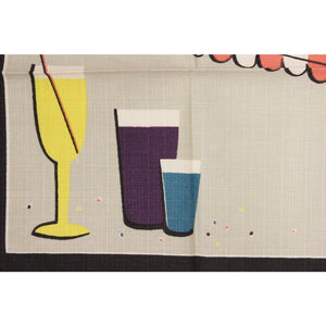 Set of 3 Multicolor Awning Linen Cocktail Napkins