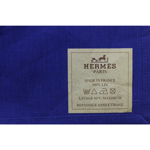 Hermes of Paris Royal Blue Linen Handkerchief
